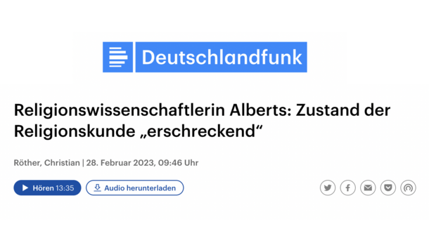 Screenshot: Interview von Prof. Dr. Wanda Alberts im Deutschlandfunk